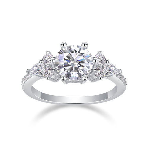 Glowify 2 ct moissanite halo ring in 925 sterling silver