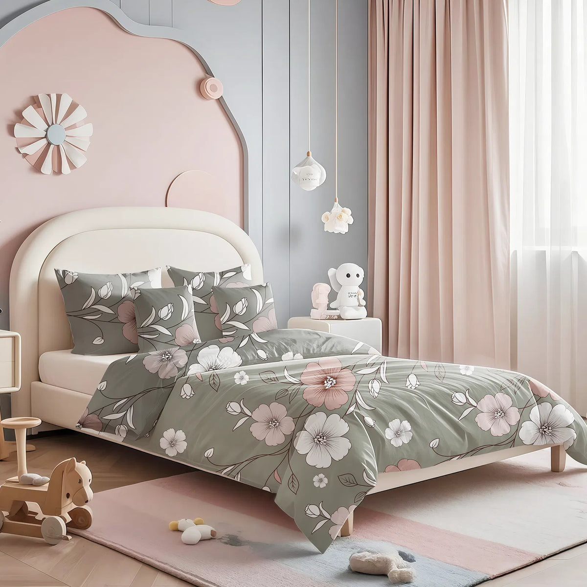 Duvet cover corner ties keep the comforter in place