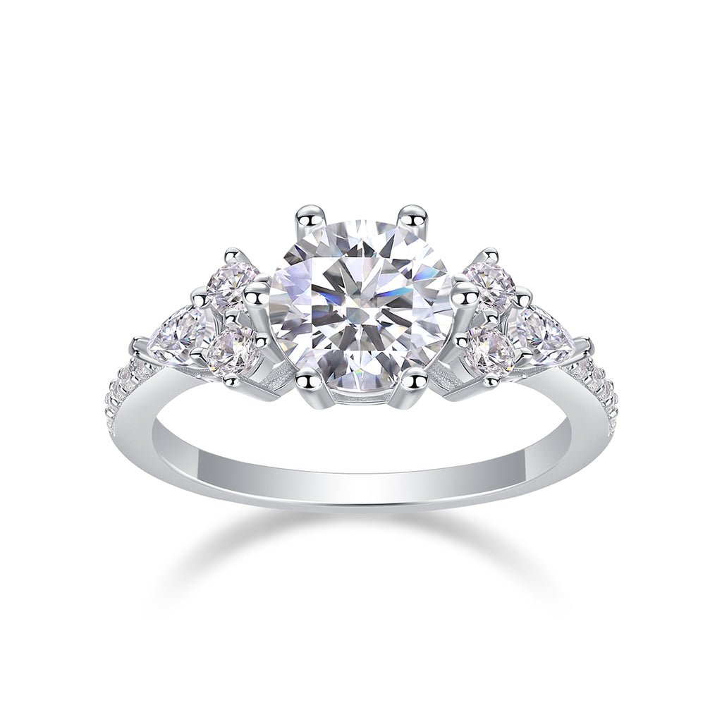 Glowify 2 ct moissanite halo ring in 925 sterling silver