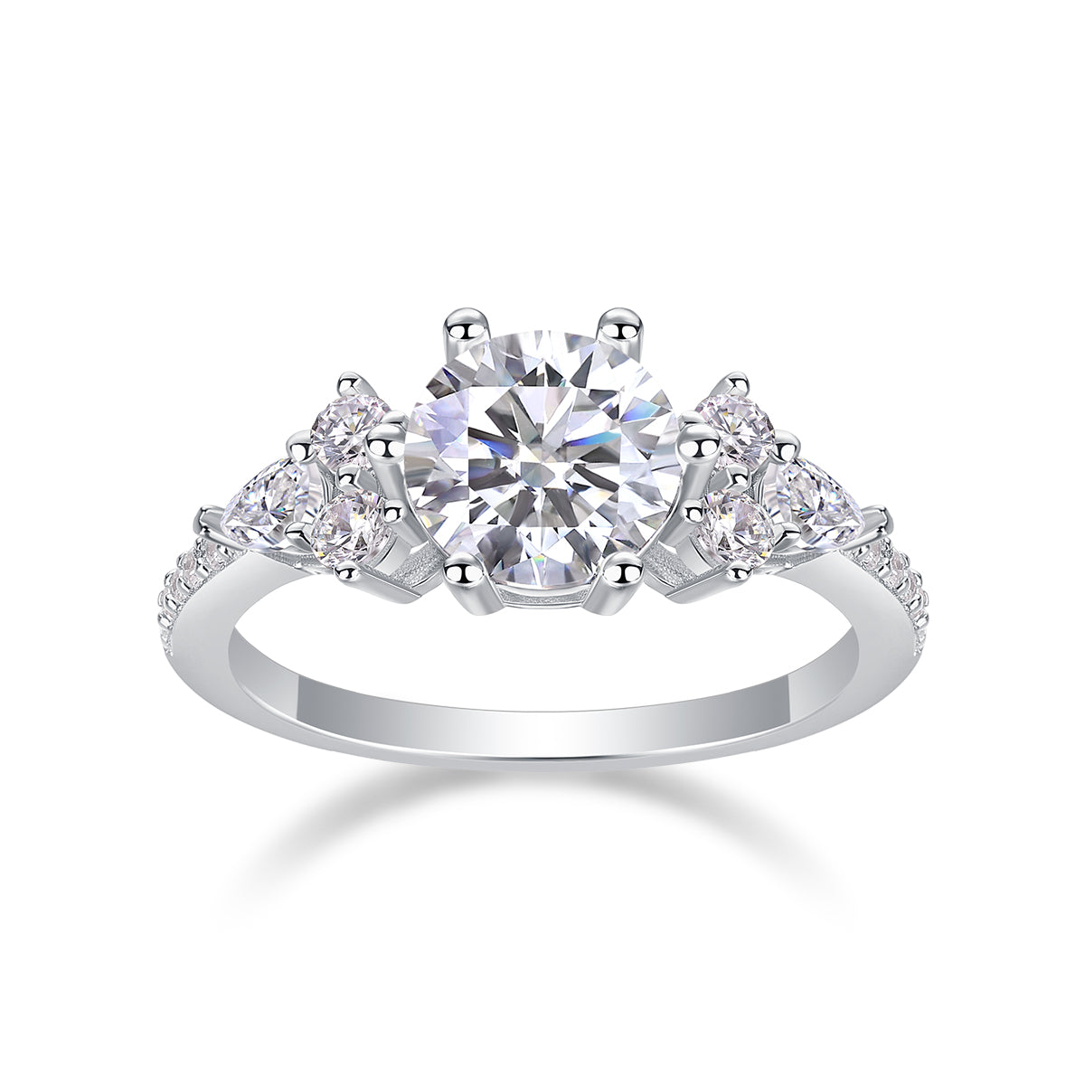 Glowify 2 ct moissanite halo ring in 925 sterling silver