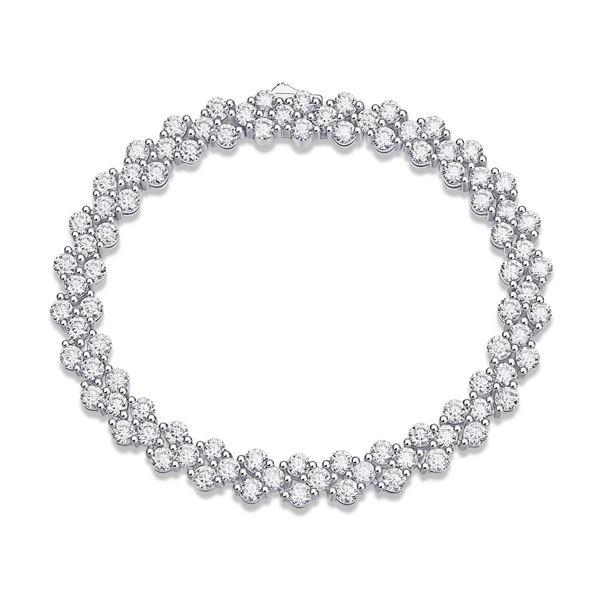 Glowify moissanite cluster tennis bracelet in 925 sterling silver