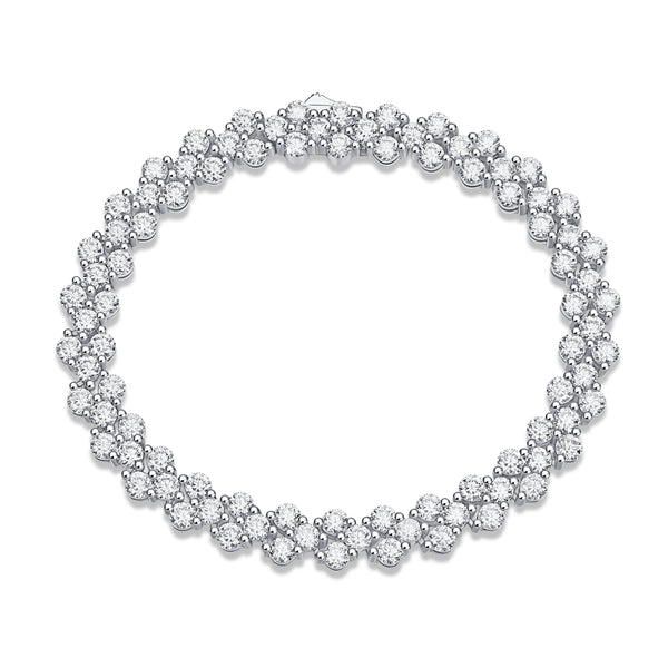 Glowify moissanite cluster tennis bracelet in 925 sterling silver