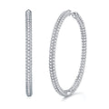 Glowify inside-out pavé moissanite hoop earrings, 925 silver
