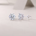 Moissanite stud earrings in 0.5 to 3 carat sizes, 925 silver