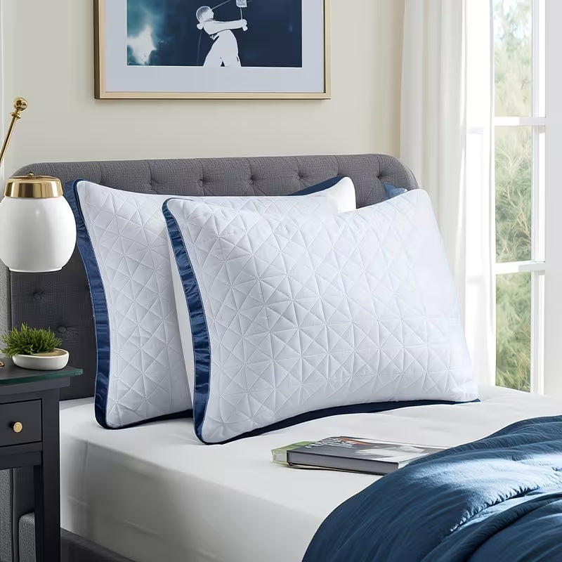 Luxury gusseted down-alternative bed pillows