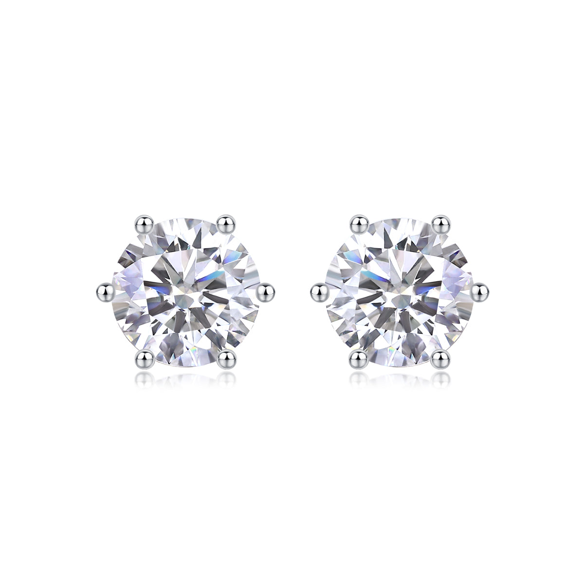 Glowify solitaire moissanite stud earrings in 925 sterling silver