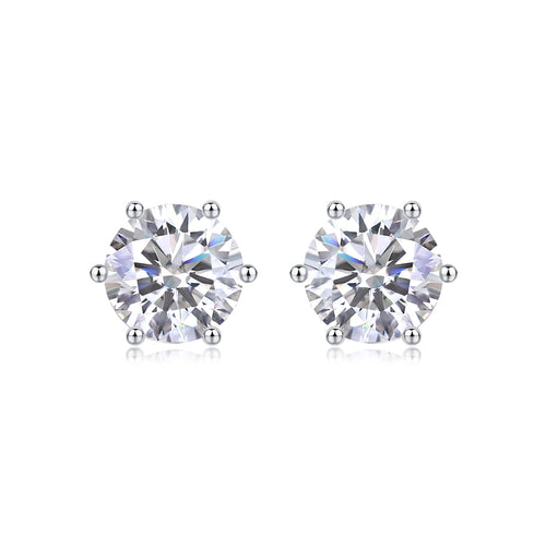 Glowify solitaire moissanite stud earrings in 925 sterling silver
