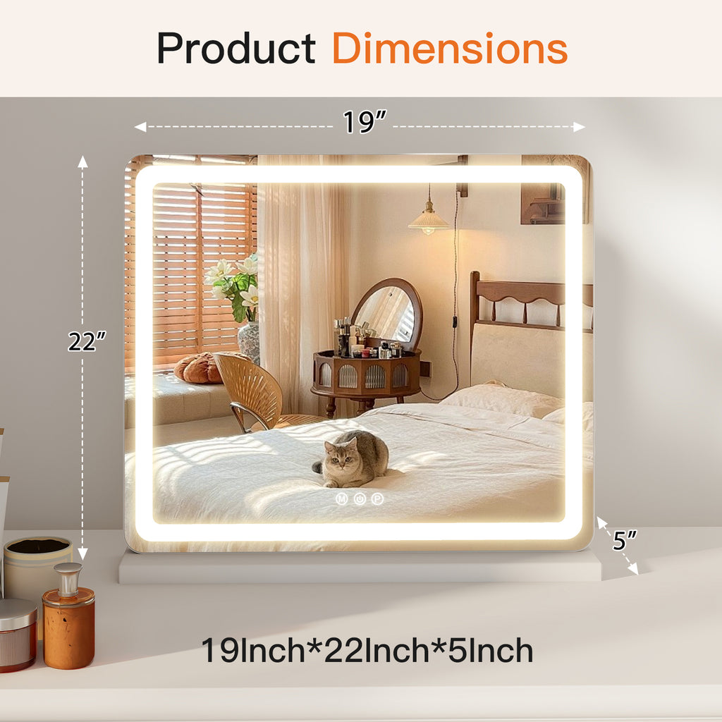 19 x 22 in lighted vanity mirror dimensions