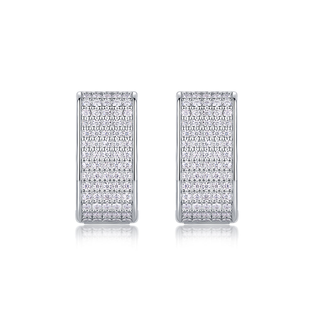Hinged pavé moissanite huggies, pair