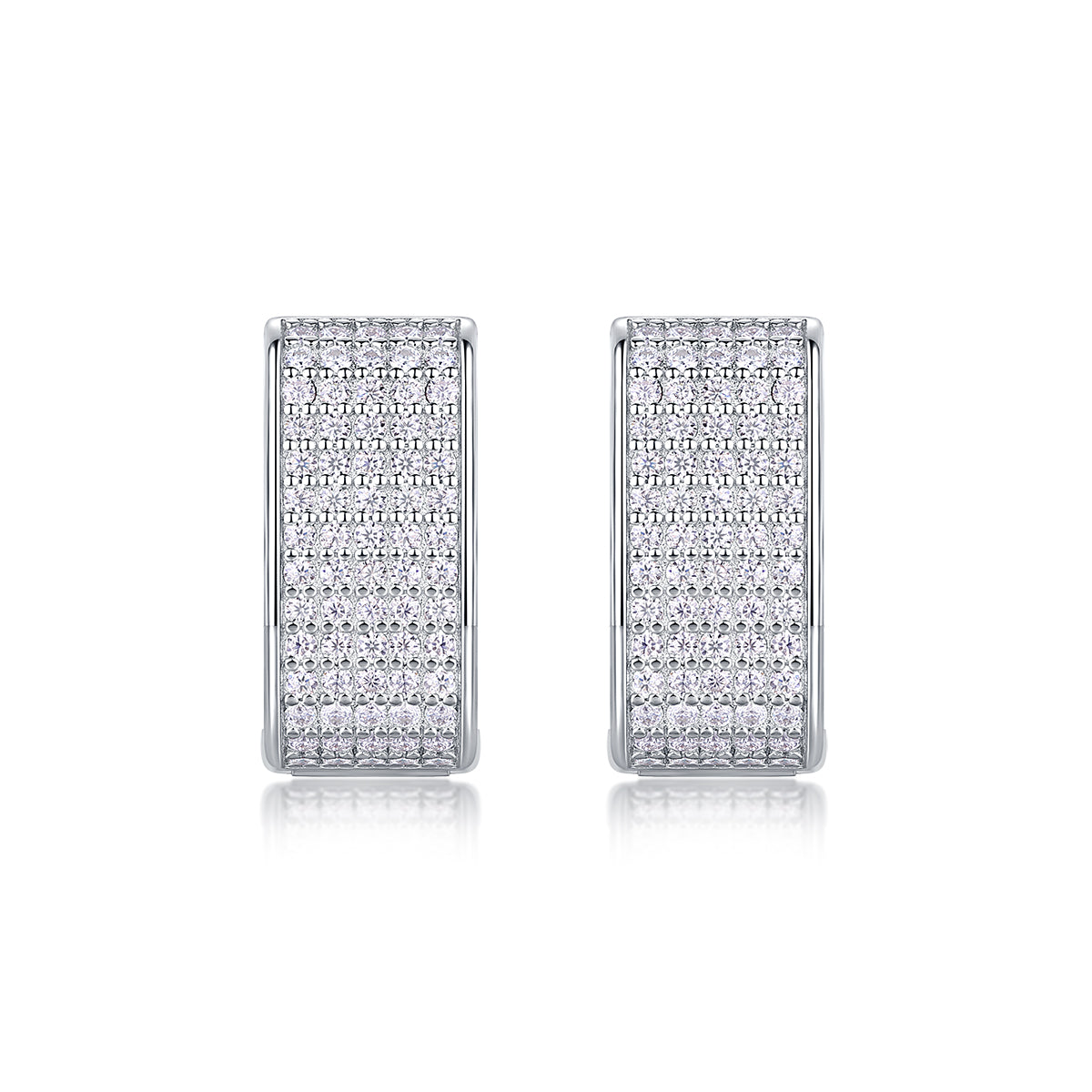 Hinged pavé moissanite huggies, pair