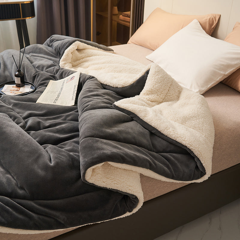 Reversible sherpa blanket size options