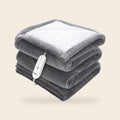Heated sherpa throw blanket with controller