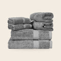 6-piece cotton towel set, grey